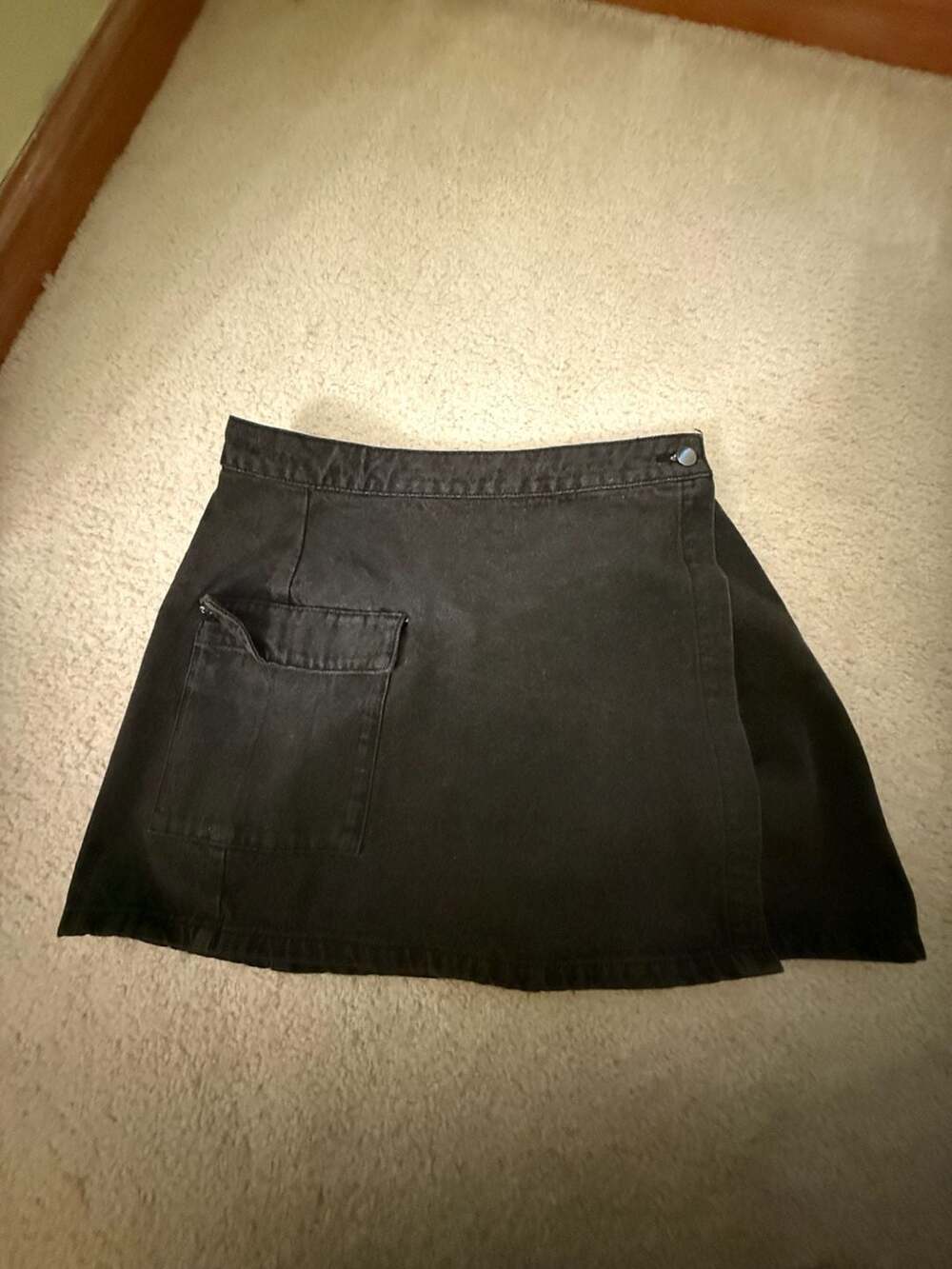 Studio by the Workshop Denim Skirt Size L Black Cargo Skort
